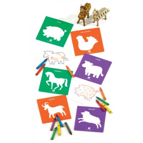 Stencils - Farmyard Animal Stencils - Set of 6 - Educational Colours