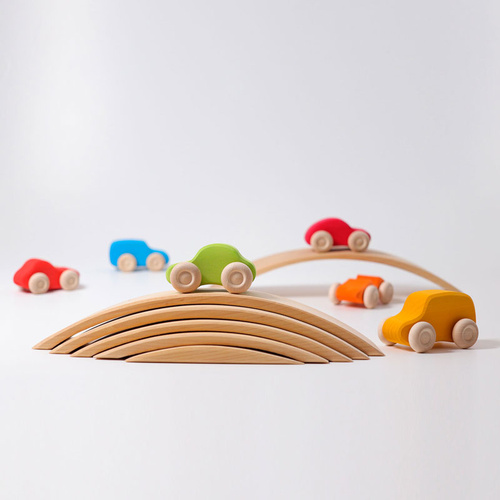 Grimms - Coloured Wooden Cars (Set of 6)