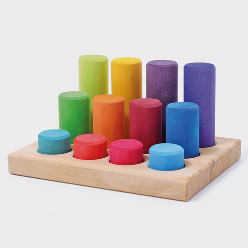 Grimms - Stacking Game Small Rollers (Rainbow)