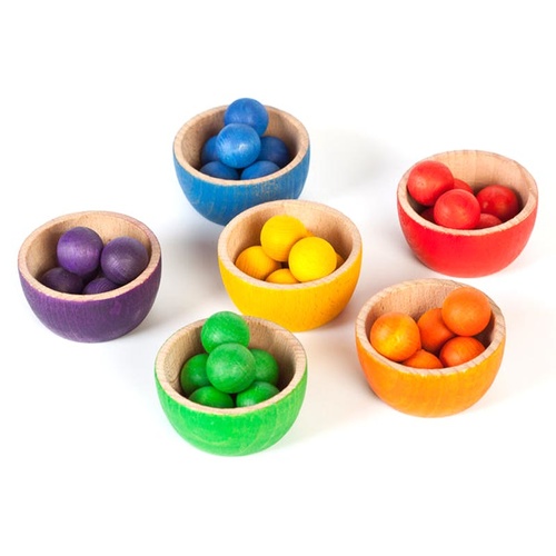 Grapat - Coloured Bowls and Marbles Set