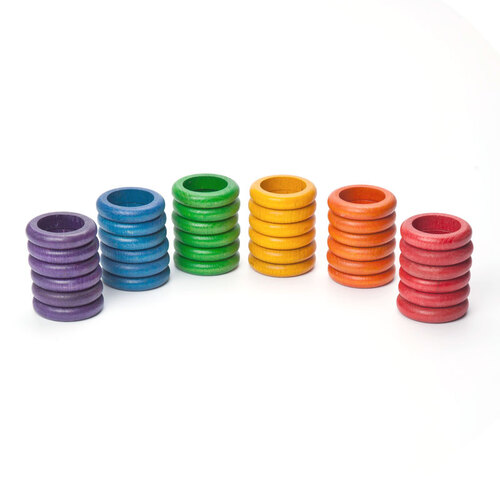 Grapat - Rings (Set of 36) in 6 Rainbow Colours