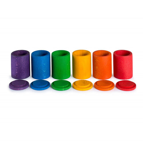Grapat - Coloured Cups with Lids (Set of 6)