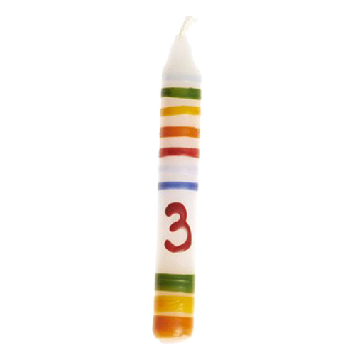 Gluckskafer - Birthday Candle Stripe Number 3
