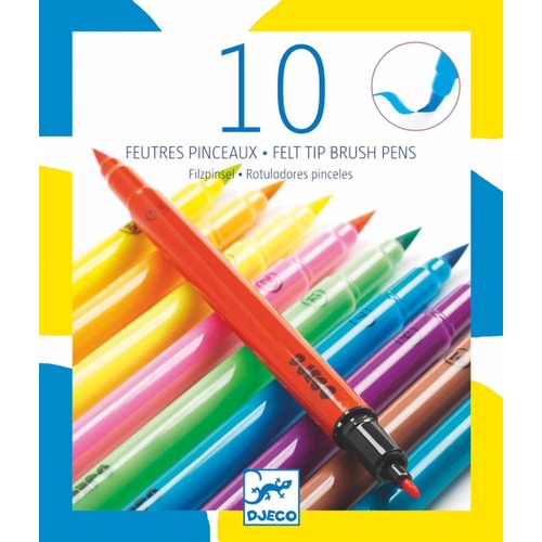 Djeco - 10 Felt Tip Brush Pens