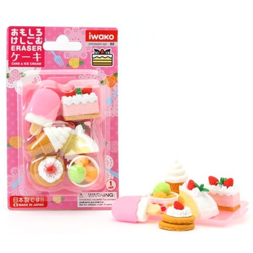 Iwako - Puzzle Eraser Pack - Cakes and Ice Cream