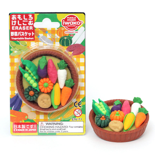 Iwako - Eraser Pack - Vegetable Basket