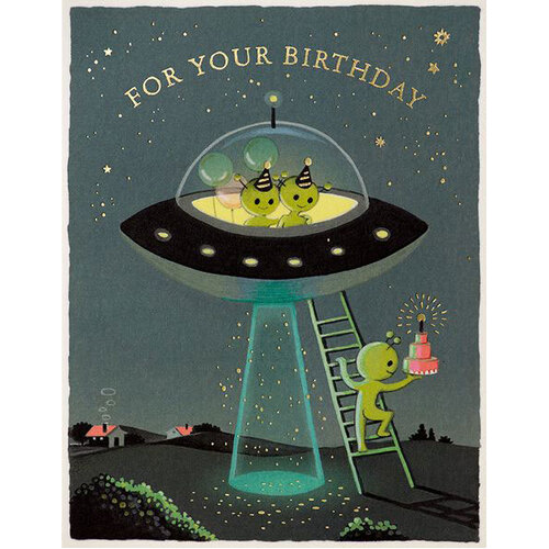 Foil Card - Aliens Birthday