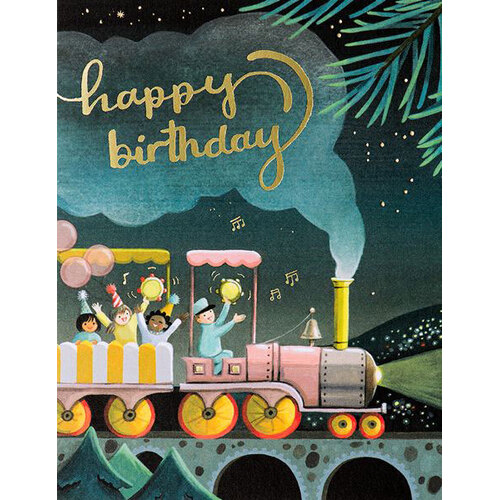 Foil Card - Train Birthday