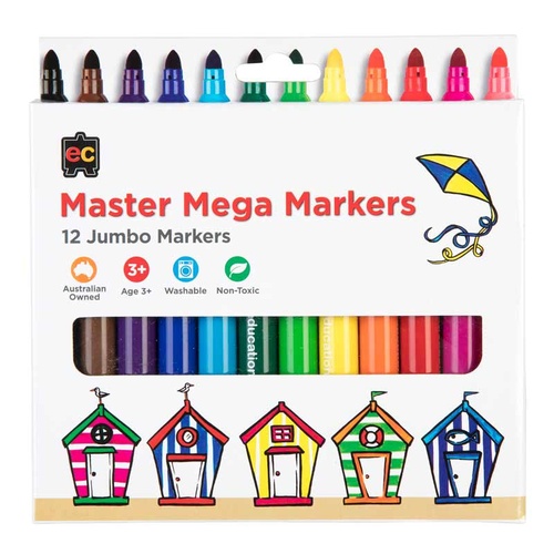 Master Mega Markers - 12 Jumbo Markers