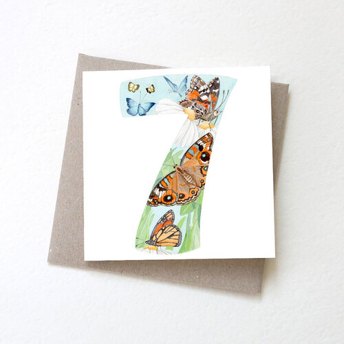 Mini Card - Number Seven - Butterflies