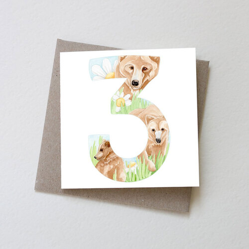 Mini Card - Number Three - Bears