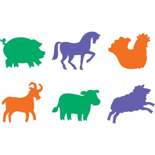 Stencils - Farmyard Animal Stencils - Set of 6 - Educational Colours