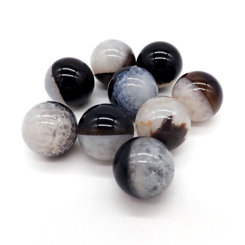 Marble - Black Druzy Agate (20mm)